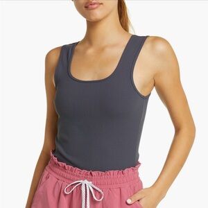 NWOT Zella Lived in square neck ribbed stretch tank size Small
